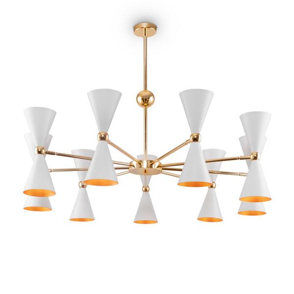 sconto Lampada pendente Modern in Metallo Vesper Bianco con Oro