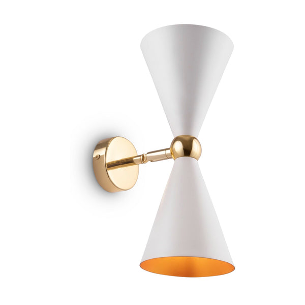 Lampada da parete Modern in Metallo Vesper Bianco con Oro sconto