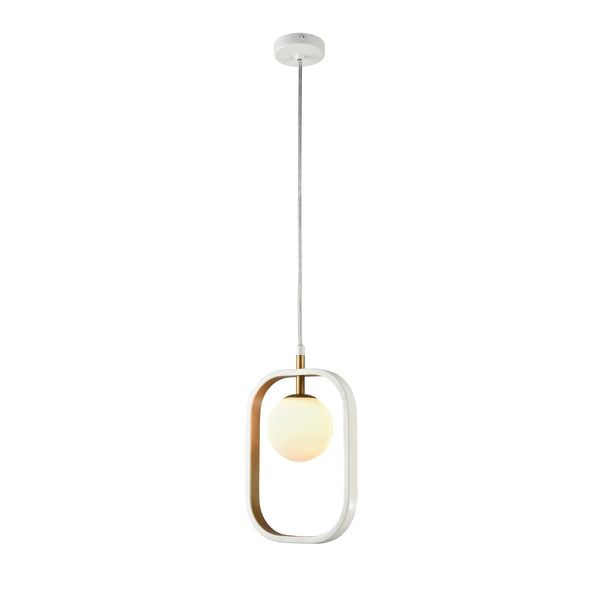 Lampada pendente Modern in Metallo Avola Bianco con Oro sconto