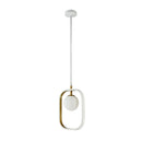 Lampada pendente Modern in Metallo Avola Bianco con Oro-4