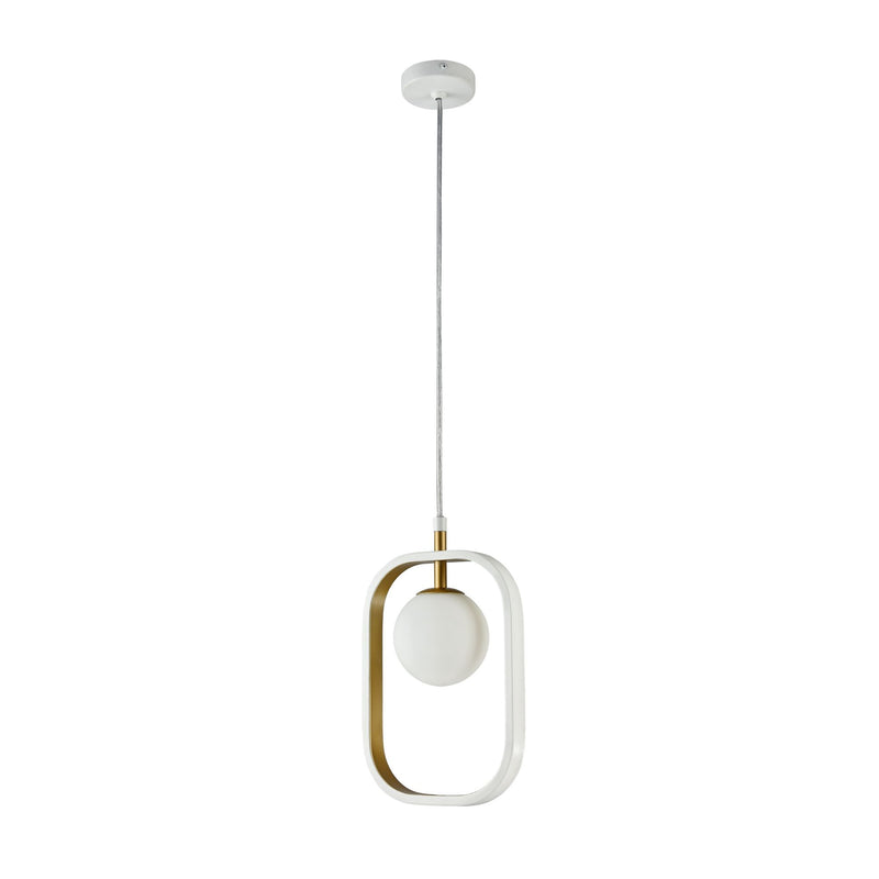 Lampada pendente Modern in Metallo Avola Bianco con Oro-4