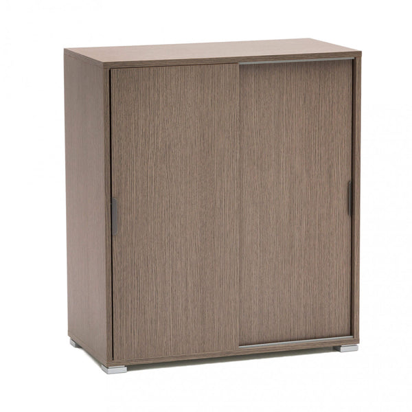 sconto Mobiletto 2 Ante Scorrevoli 75x38x85 h cm in Truciolare bilaminato Rovere Grigio