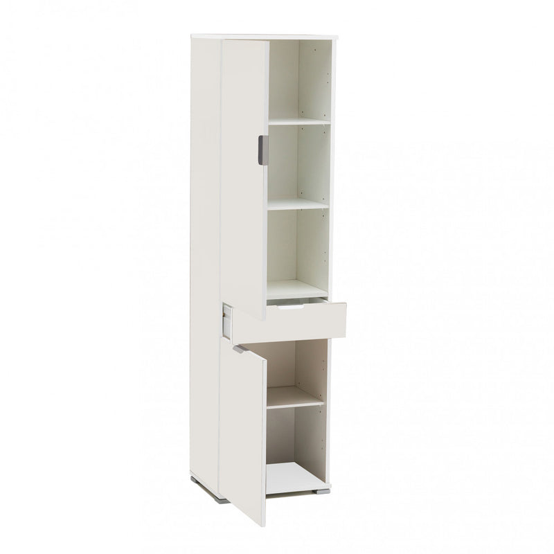 Armadio 2 Ante 1 Cassetto 45x38x174 h cm in Truciolare bilaminato Bianco-2