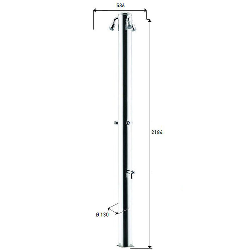 Doccia da Giardino Tripla 3 Temporizzatori e Lavapiedi ATI Docce MUL-3P Inox Anodizzato-4