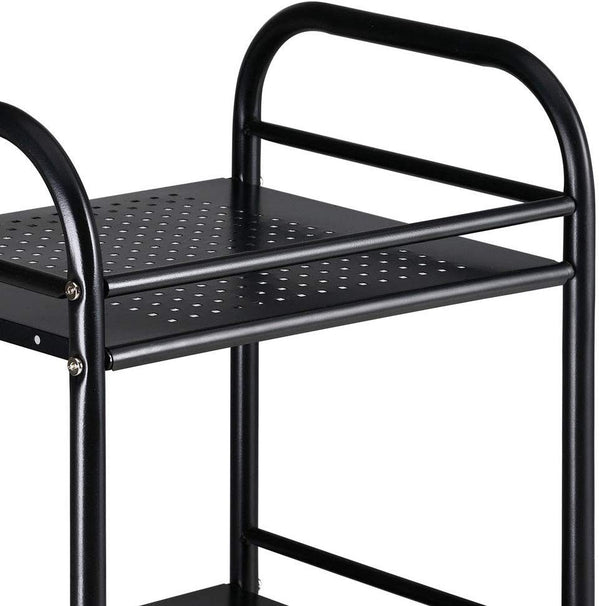 Carrello Portaoggetti da Cucina 40x35x75 cm 3 Livelli con Ruote Nero prezzo