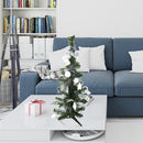 Albero di Natale da tavola verde e grigio 60H cm con decorazioni su rami-2