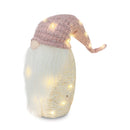 Gnomo di Natale H87 cm con Luci e Cappello Rosa-3