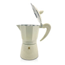 Set 3 Caffettiere in alluminio 1-3-6 tazze con manico soft touch Beige-2