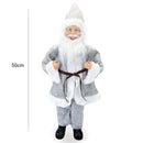 Pupazzo Babbo Natale H50 cm con Minilucciole Grigio-5