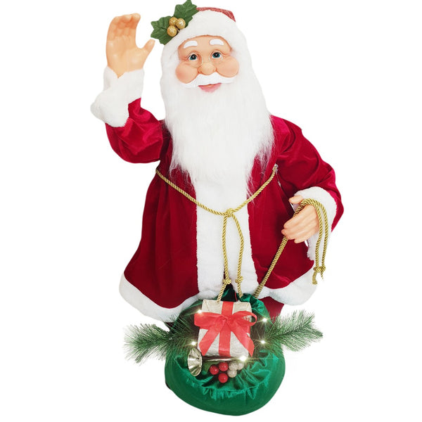 Pupazzo Babbo Natale H80 cm con Luci e Movimento Rosso acquista