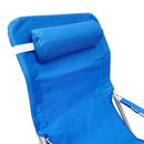 Sedia a Sdraio Imbottita Canapone Pieghevole in Metallo con Cuscino Blu-3