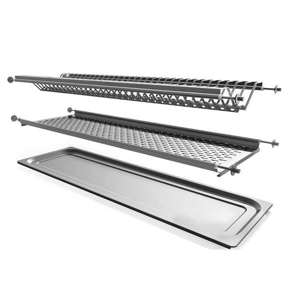 Mensola Scolapiatti da Incasso 76 cm in Acciaio Inox con Vaschetta e Attacco a Molle sconto