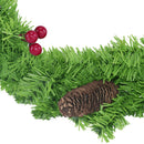 Ghirlanda Dietroporta Tonda Natalizia con Bacche e Pigne Decoro di Natale-5