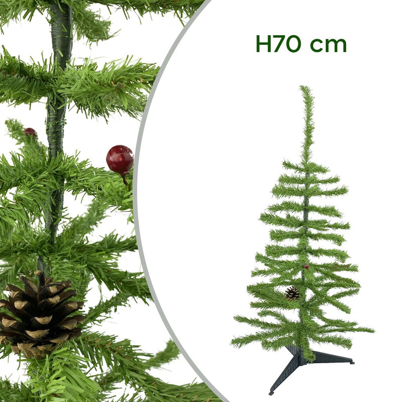 Albero di Natale 70H cm Rami pieghevoli e pigne Abete Artificiale in PVC –  acquista su Giordano Shop