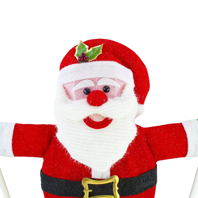 Babbo Natale sulla Neve 57x15x65 cm Addobbo Natalizio con Luci e Movimento-2