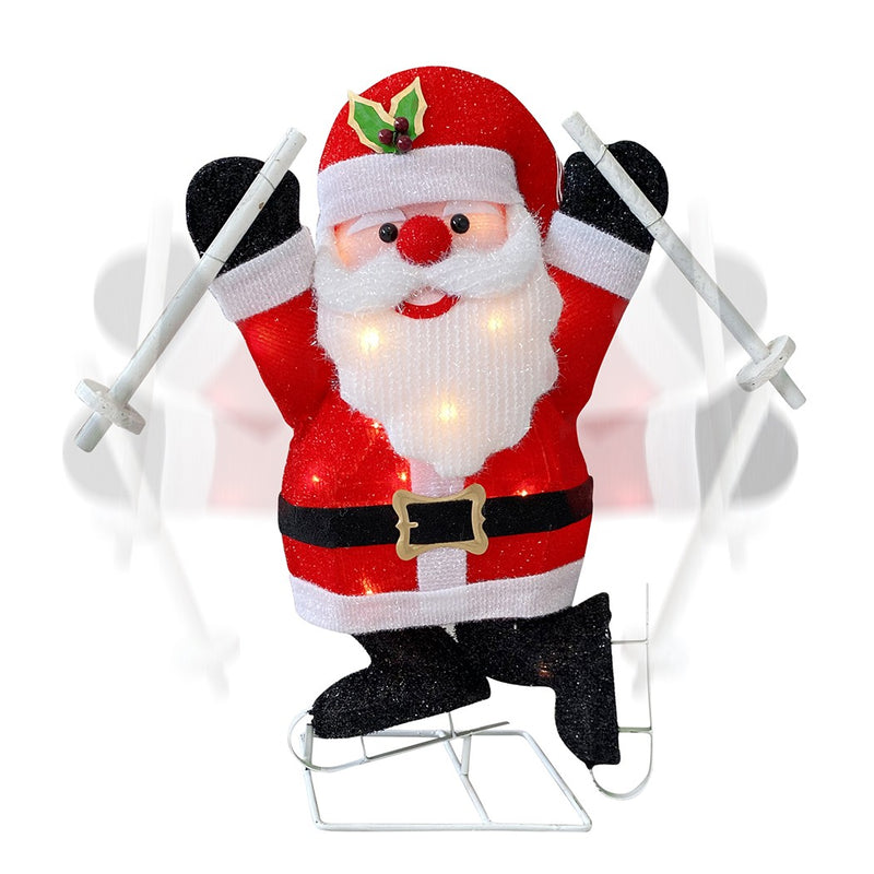 Babbo Natale sulla Neve 57x15x65 cm Addobbo Natalizio con Luci e Movimento-3