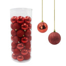 Set 48 Palline Decorative Ø 7 cm per Albero di Natale Rosse-1