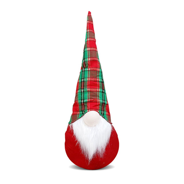 Gnomo di Natale H65 cm con Luce Rosso con Cappello Scozzese sconto