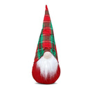 Gnomo di Natale H45 cm con Luce Rosso con Cappello Scozzese-1