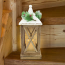 Lanterna con Lumino di Natale in Legno con Luce Led e Glitter-3