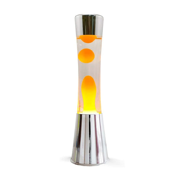 Lampada Lava Lamp 40 cm Base Silver e Magma Giallo sconto