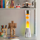 Lampada Lava Lamp 40 cm Base Silver e Magma Giallo-4