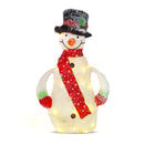 Pupazzo di Neve Decorativo con Luci Led da 65 cm con Sciarpa e Cappello-3