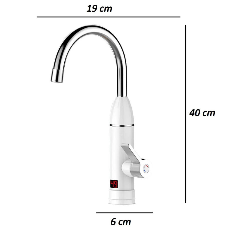 Rubinetto Elettrico 6x19x40 cm Riscaldamento Istantaneo con Display Temperatura-5