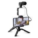 Set per Video Live Microfono Mini Treppiedi e Luce con Telecomando-1