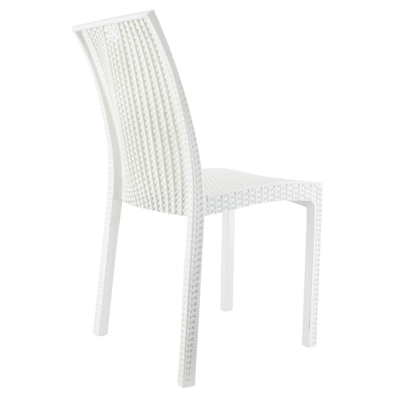 Set 2 Sedie da Giardino in Stile Rattan Bianco-4