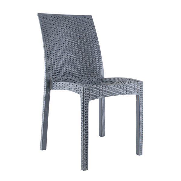 Set 2 Sedie da Giardino in Stile Rattan Grigio scuro online