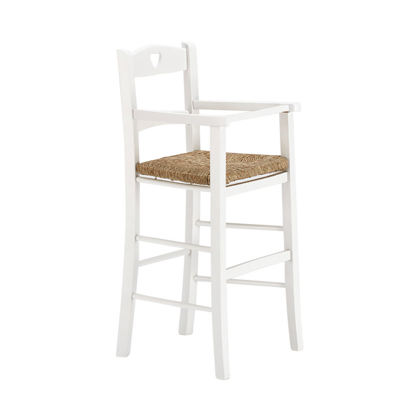 Seggiolone Sgabello per Bambini 36x36x85 cm in Legno Bianco-1