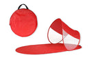 Stuoia da Spiaggia 139x66x58 cm Struttura Pop Up con Parasole Tessuto Impermeabile Rosso-1