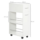 Carrello da Cucina con 2 Ripiani 25x50x85 cm in Truciolato e Acciaio Inox in Truciolato e Acciaio Inox-3