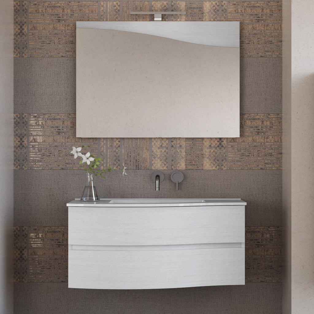 Mobile Bagno Sospeso 90 cm Lavabo e Specchio Bonussi Corona Bianco Larice –  acquista su Giordano Shop