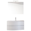 Mobile Bagno Sospeso 90 cm Lavabo e Specchio Bonussi Corona Bianco Larice-2