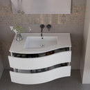 Mobile Bagno Sospeso 90 cm Lavabo e Specchio Bonussi Corona Bianco Larice-3