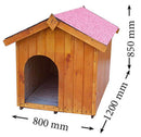 Cuccia per Cani Taglia Media 80x120x85 cm in Legno Naturale -4