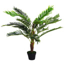 Pianta Artificiale Palma Cycas da Interno e Esterno H123 cm con Vaso Verde-1