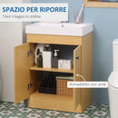 Mobile Bagno sotto Lavabo con Lavello 60x41,5x88 cm in Truciolato Naturale-4