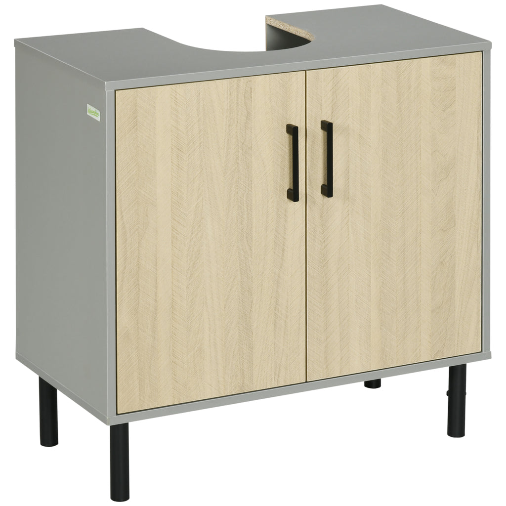 Mobile Sotto Lavabo Bagno 2 Ante 60x30x60 cm in Legno Grigio – acquista su  Giordano Shop