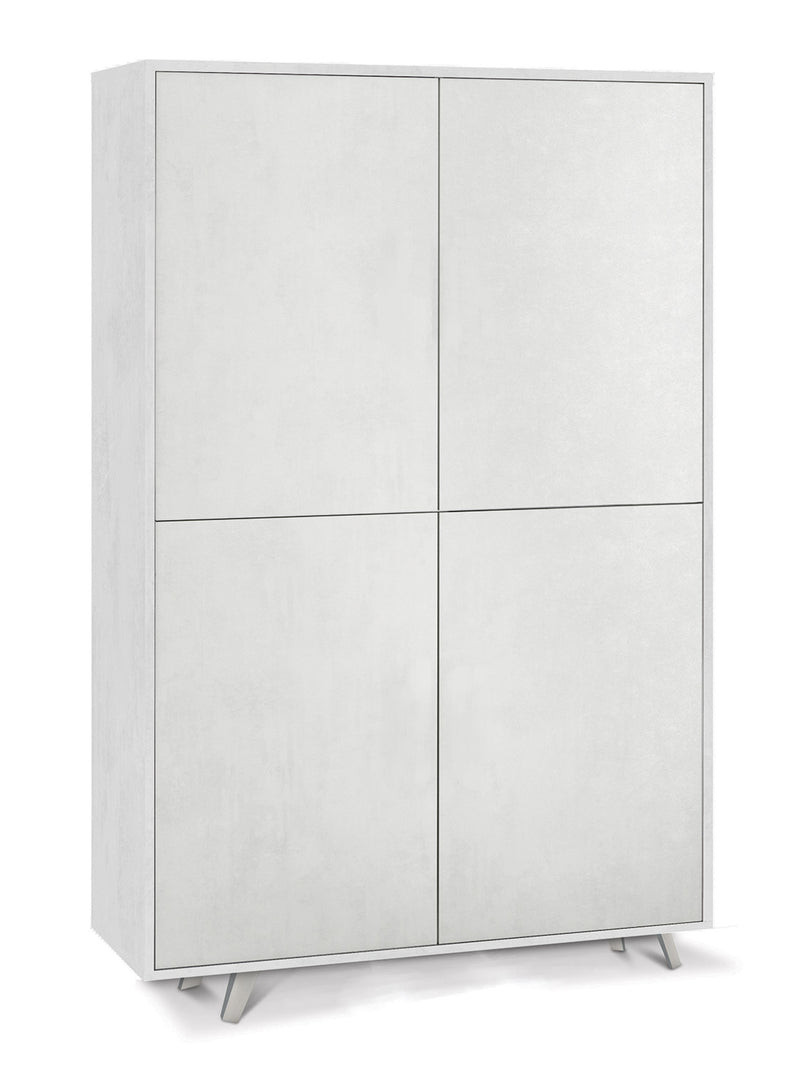 Mobile Multiuso 4 Ante 107x169x41 cm Ossido Bianco-1