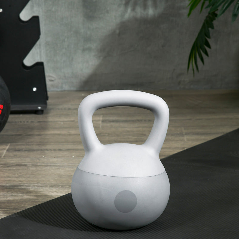 Kettlebell per Allenamento 8 Kg in PVC e Sabbia Metallica Grigio-8