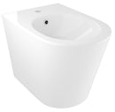 Coppia di Sanitari WC e Bidet a Terra Filo Muro in Ceramica 36,5x54,5x39,5 cm Oceano Bonussi Bianco Lucido-7