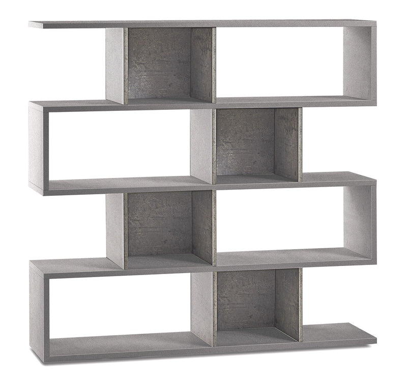 Libreria Modulare 4 Ripiani 150x144x38 cm Cemento-1