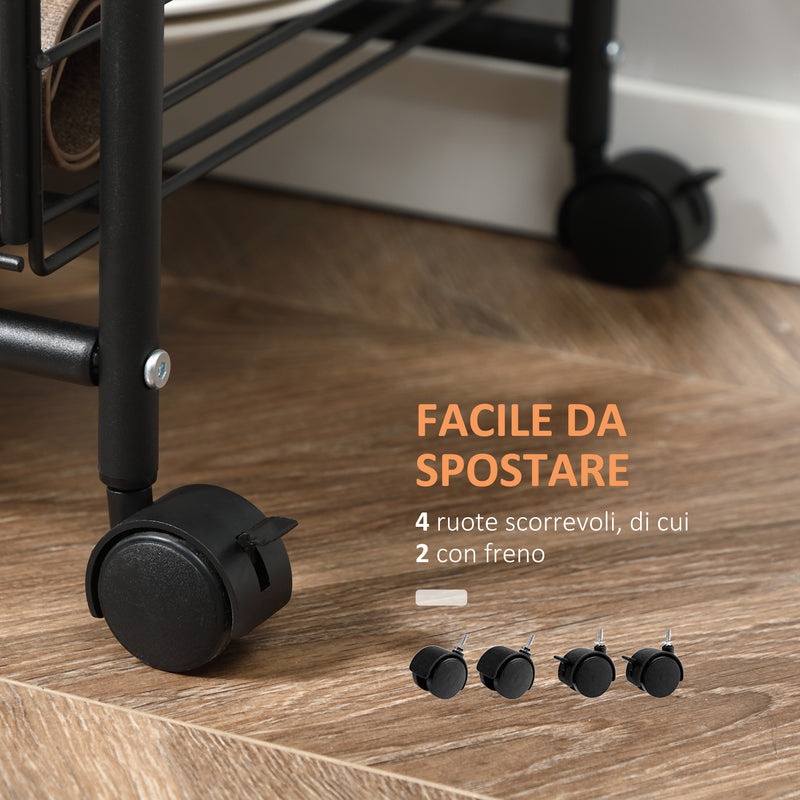 Carrello da Cucina 40x38x111 cm 2 Cestelli e 2 Ripiani in Legno Noce –  acquista su Giordano Shop