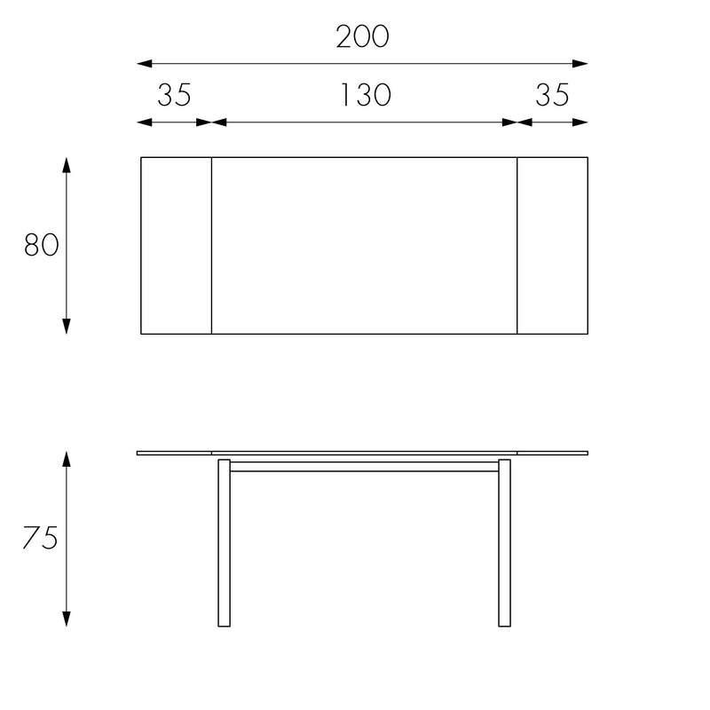 Tavolo Allungabile 130/200x80x75 cm in Metallo con Top in Vetro Bianco-6