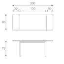 Tavolo Allungabile 130/200x80x75 cm in Metallo con Top in Vetro Cappuccino-5