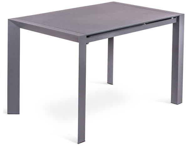 Tavolo Allungabile 122/182x80x76 cm in Metallo con Top in Vetro Grigio prezzo