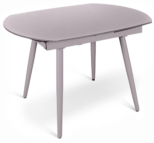 online Tavolo Allungabile 120/180x90x76 cm in Metallo con Top in Vetro Grigio